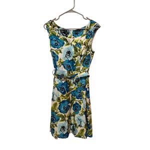 Talbots Floral Fit and Flare Midi Silk Dress size 10P